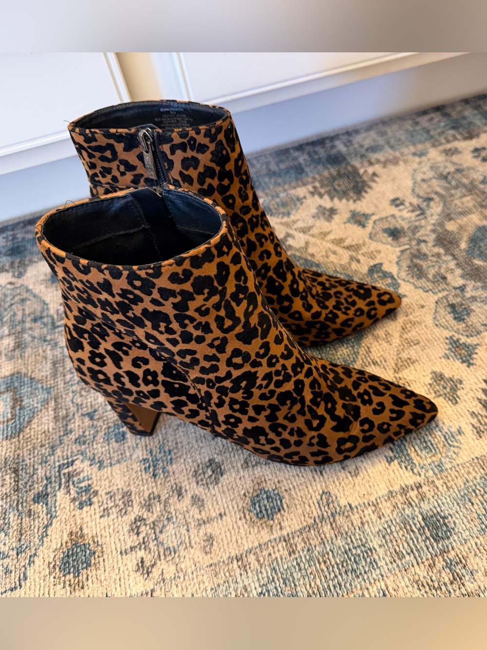 Steven By Steve Madden Leopard Print Pointed Ankle Boots - Brown/Black